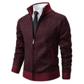 Thickened Plaid Print Jacket Cardigan Fashion Slim Fit Zipper Stand Collar Sweater Winter Men's Casual Long Sleeve Knitted Top Clothing Nexora Store