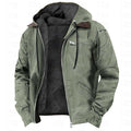 Winter Hooded Coat With Pockets Fashion Warm Fleece Zip-up Jacket Casual Outwear Men's Clothing Nexora Store