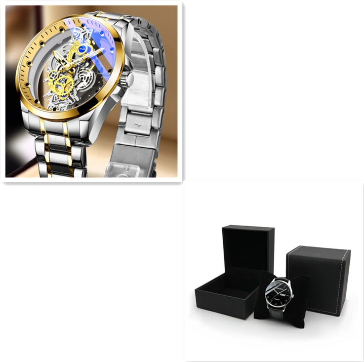 Herenhorloge Skeleton Automatisch Quartz Horloge Goud Skeleton Vintage Herenhorloge Herenhorloges Topmerk Luxe Nexora Store