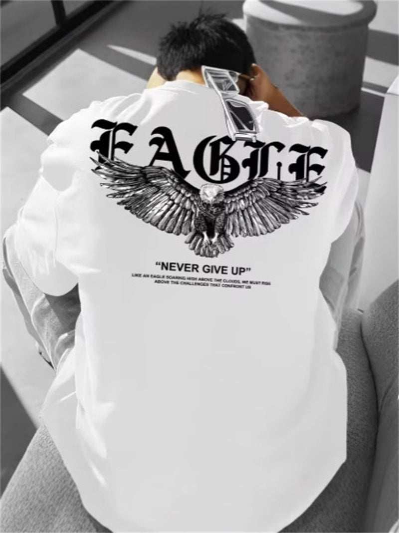 Zomer heren losse plus size print ronde hals korte mouwen T-shirt Ritchy's Shop