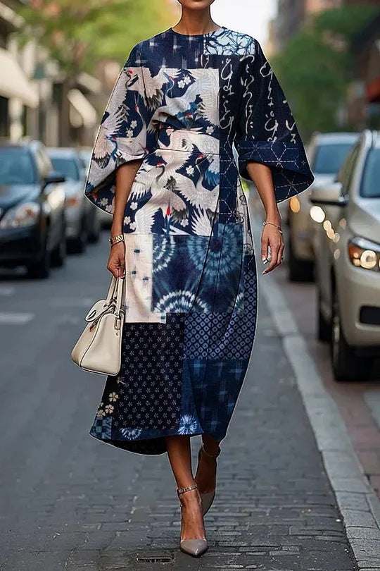 Vrouwelijke creatieve casual print elegante jurk Nexora Store