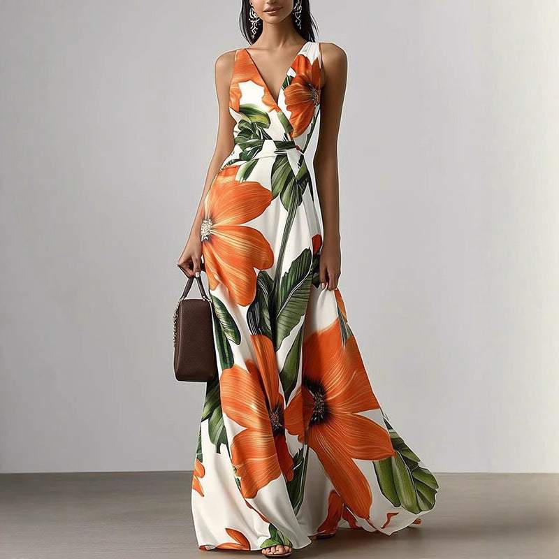 Bedrukte gordel oversized swingjurk Nexora Store