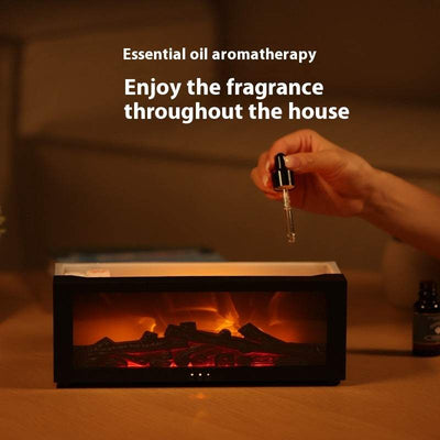 New Flame Aromatherapy Machine Colorful Essential Oil Diffuser Home Large Fog Volume Flame Humidifier 3D Flame Fireplace Machine Nexora Store