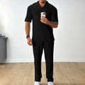 Mode Casual Polo Korte Mouw Overhemd Broek Tweedelig Set Herenpak Ritchy's Shop