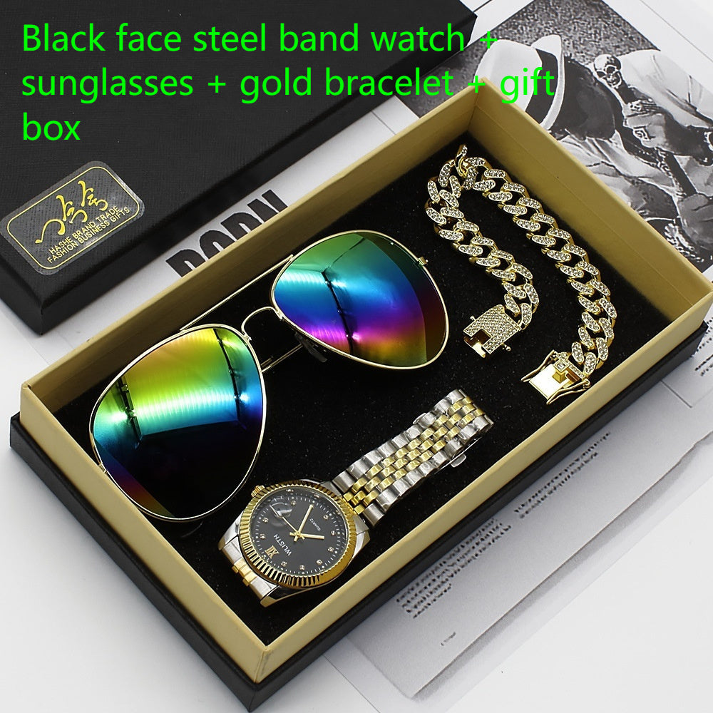 Wristwatch Glasses New Men's Watch Business Foreign Trade Sunglasses Watch Gift Box Suit Nexora Store