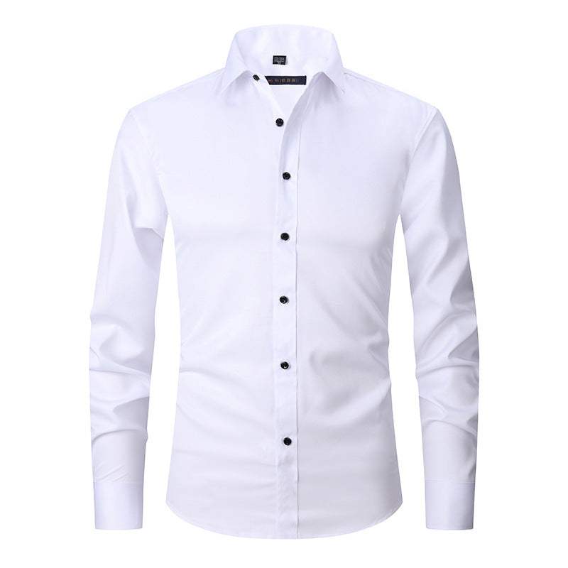Men's Stretch Shirt Long Sleeve Non-ironing Slim Fit Nexora Store