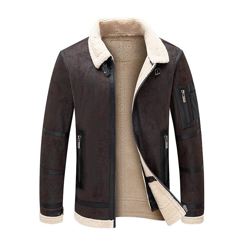 Heren herfst- en winterjas met fleecevoering en dikke bontkraag Ritchy's Shop