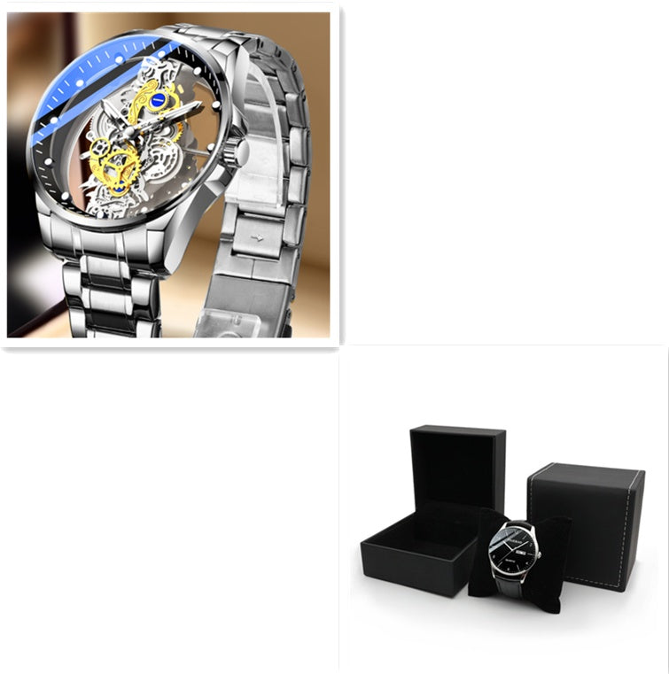 Herenhorloge Skeleton Automatisch Quartz Horloge Goud Skeleton Vintage Herenhorloge Herenhorloges Topmerk Luxe Nexora Store