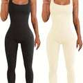 Dames tanktop met jarretels in zwarte en witte spandex, strakke taille en lange pijpen, vrijetijdskleding stijl