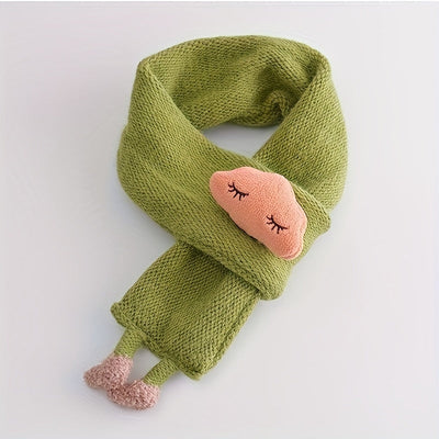 Kindersjaal, warme gebreide sjaal voor meisjes, schattige wolkenhalssjaal voor herfst en winter Kindersjaal Zachte warme gebreide halswarmer Winter klassieke sjaal voor jongens en meisjes Ritchy's Shop