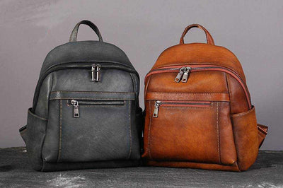 Womens Vintage Leather Backpack Rossie Viren